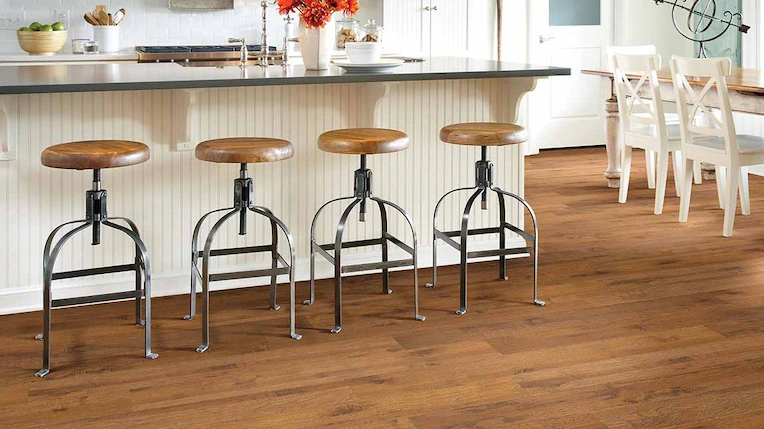 laminate in kitchen with stools